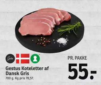 SPAR Gestus Koteletter af Dansk Gris tilbud