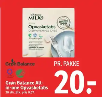 SPAR Grøn Balance All-in-one Opvasketabs tilbud