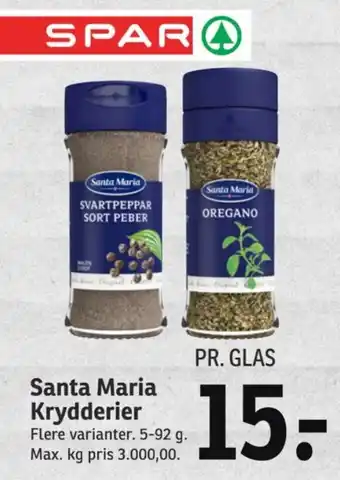 SPAR Santa Maria Krydderier tilbud