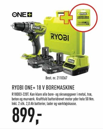 Johannes Fog Ryobi one+ 18 v boremaskine tilbud