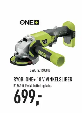 Johannes Fog Ryobi one+ 18 v vinkelsliber tilbud