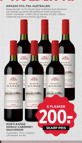 MENY ROB’S RANGE SHIRAZ CABERNET SAUVIGNON tilbud