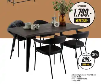 My Home Allerum Spisebord 90 x 160 cm tilbud