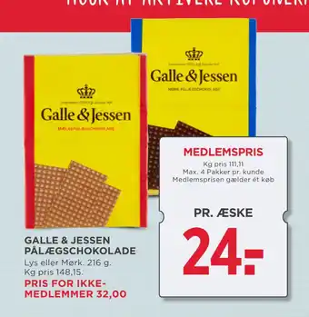 MENY GALLE & JESSEN PÅLÆGSCHOKOLADE tilbud