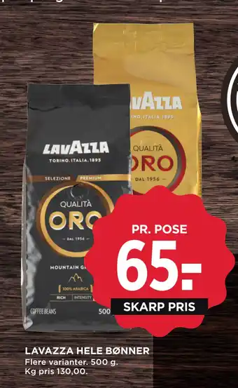 MENY LAVAZZA HELE BØNNER tilbud