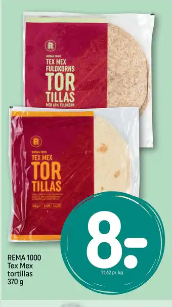 REMA 1000 REMA 1000 Tex Mex tortillas 370 g tilbud