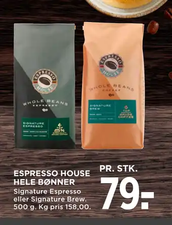 MENY ESPRESSO HOUSE HELE BØNNER tilbud