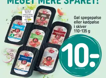 REMA 1000 Gøl spegepølse eller kødpølse i skiver 110-135 g tilbud