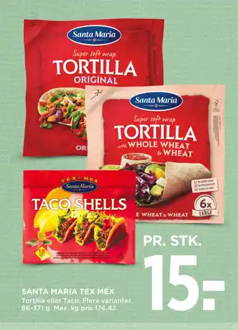 MENY SANTA MARIA TEX MEX tilbud