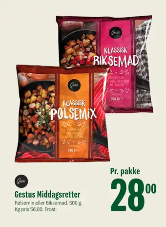 Min Købmand Gestus Middagsretter tilbud