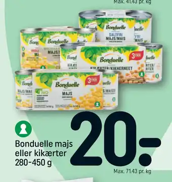 REMA 1000 Bonduelle majs eller kikærter 280-450 g tilbud