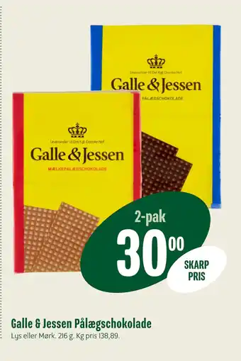 Min Købmand Galle & Jessen Pålægschokolade tilbud