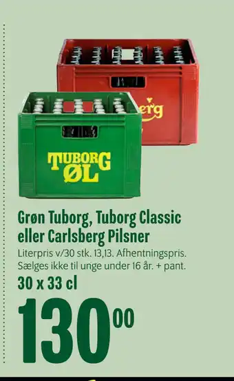 Min Købmand Grøn Tuborg, Tuborg Classic eller Carlsberg Pilsner tilbud