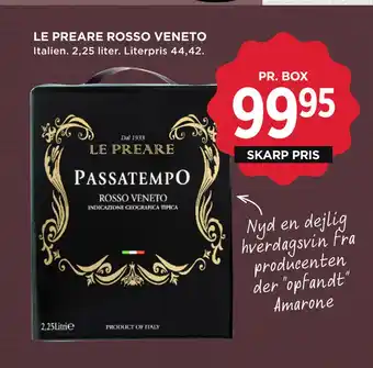 MENY LE PREARE ROSSO VENETO tilbud