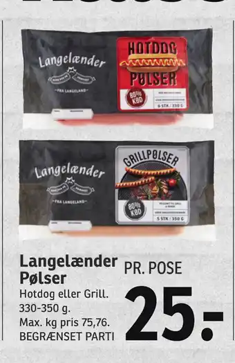 SPAR Langelænder Pølser tilbud