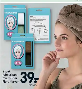 REMA 1000 2-pak hårturban i microfiber Flere farver tilbud