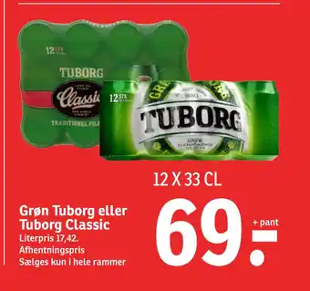 SPAR Grøn Tuborg eller Tuborg Classic tilbud
