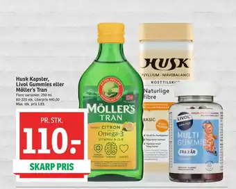 Husk Kapsler, Livol Gummies eller Möller’s Tran