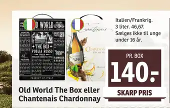 SPAR Old World The Box eller Chantenais Chardonnay tilbud
