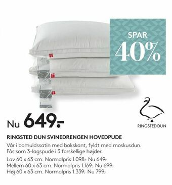 SengeSpecialisten Ringsted dun svinedrengen hovedpude tilbud