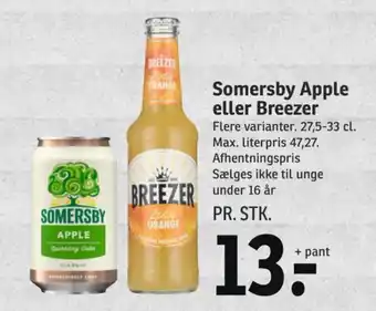 SPAR Somersby Apple eller Breezer tilbud