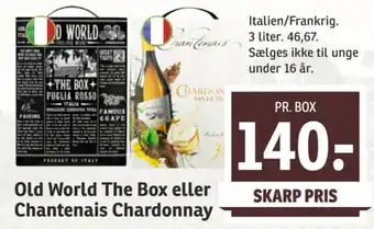 SPAR Old World The Box eller Chantenais Chardonnay tilbud