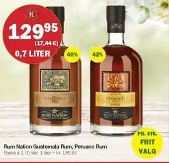 Købmandsgården Rum Nation Guatemala Rum, Peruano Rum tilbud