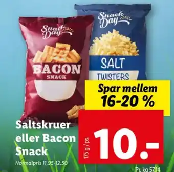Lidl Saltskruer eller Bacon Snack tilbud