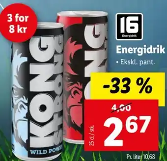 Lidl Energidrik tilbud