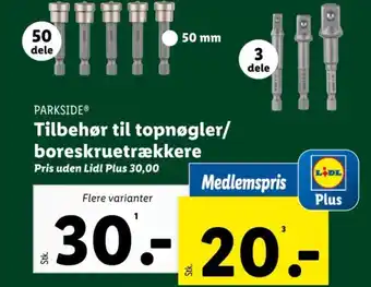 Tilbehør til topnøgler/ boreskruetrækkere