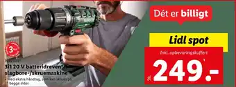 Lidl 3i1 20 V batteridreven slagbore-/skruemaskine tilbud