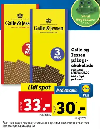 Lidl Galle og Jessen pålægs-chokolade tilbud