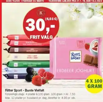 Købmandsgården Ritter Sport - Bunte Vielfalt tilbud