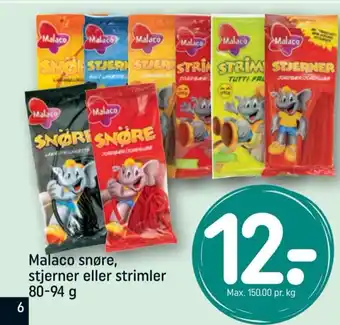 REMA 1000 Malaco snøre, stjerner eller strimler tilbud