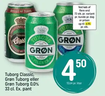 REMA 1000 Tuborg Classic, Grøn Tuborg eller Grøn Tuborg tilbud