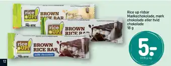 REMA 1000 Rice up risbar Mælkechokolade, mørk chokolade eller hvid tilbud