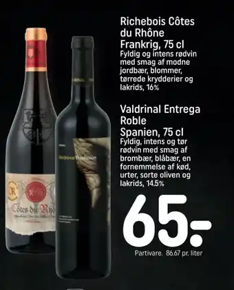 REMA 1000 Richebois Côtes du Rhône Frankrig tilbud