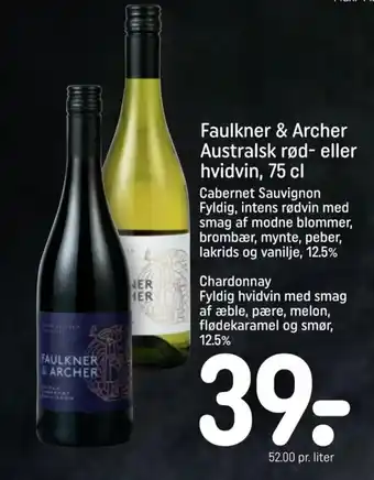 REMA 1000 Faulkner & Archer Australsk rød- eller hvidvin tilbud