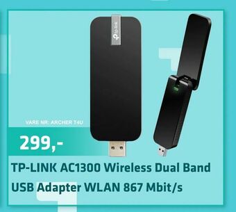 LabTech Data TP-LINK AC1300 Wireless Dual Band USB Adapter WLAN 867 Mbit/s tilbud