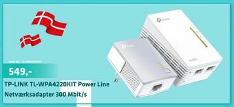 LabTech Data TP-LINK TL-WPA4220KIT Power Line Netværksadapter 300 Mbit/s tilbud