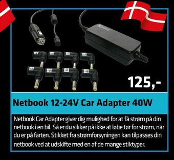 LabTech Data Netbook 12-24V Car Adapter 40W tilbud