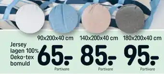 REMA 1000 Jersey lagen 100% Oeko-tex bomuld140x200x40 cm tilbud