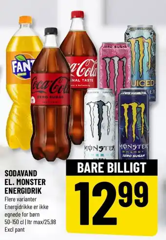 Løvbjerg SODAVAND EL. MONSTER ENERGIDRIK tilbud