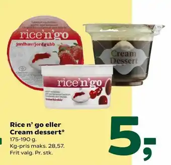 Coop 365 Rice n' go eller Cream dessert tilbud