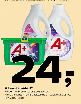 Coop 365 A+ vaskemiddel tilbud
