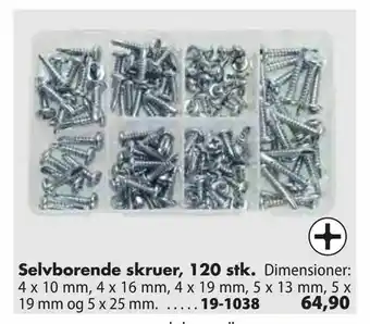 Selvborende skruer, 120 stk
