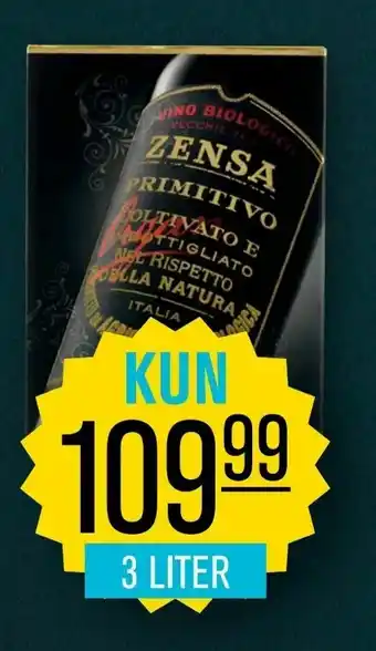 Bib rødvin 3 liter zensa primitivo