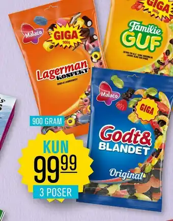 Lagerman konfekt familie guf godt og blandet slikpose