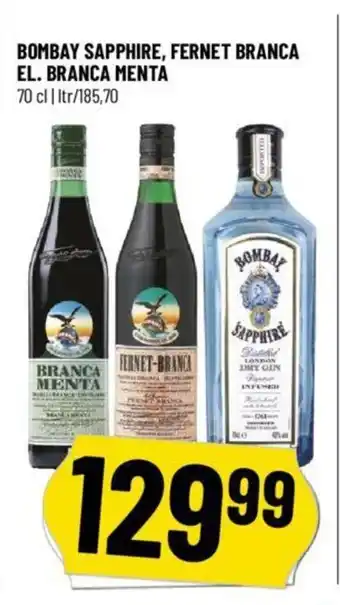 Løvbjerg BOMBAY SAPPHIRE, FERNET BRANCA EL. BRANCA MENTA tilbud