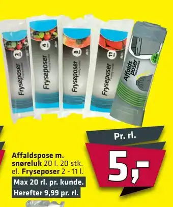 Fleggaard Affaldspose m. snøreluk el. Fryseposer tilbud